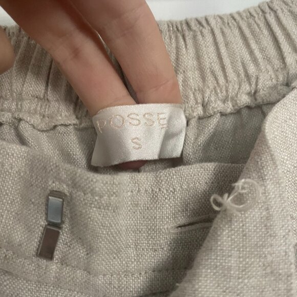 Posse Louis Pleated Linen Wide-Leg Trousers (S) - Picture 9 of 9